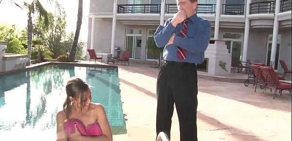 Naughty black MILF with big boobs Jorani James fucks a big cock older guy